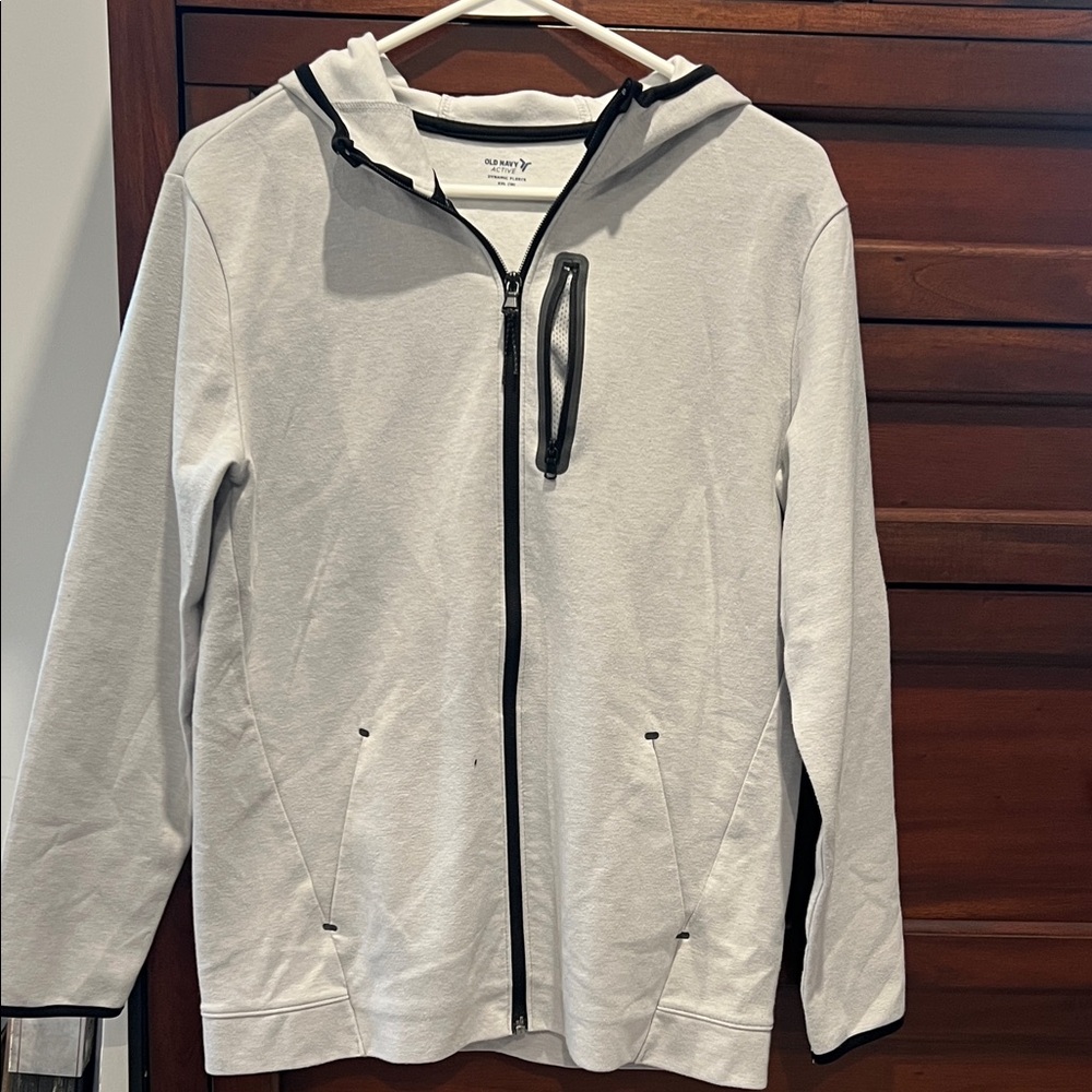Old Navy Light Gray Zip-Up Sweater